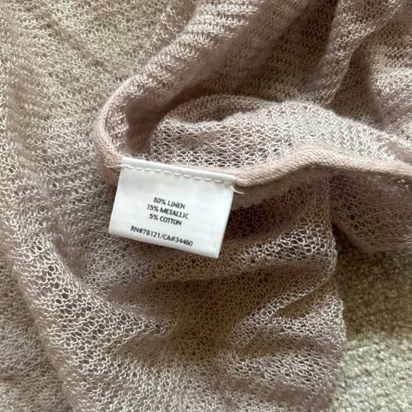 Eileen Fisher Women's Soft Pink Open-Front Shrug - Picture 7 of 8